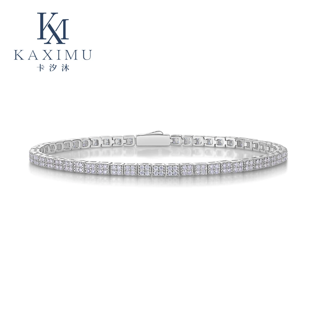 卡汐沐 925银莫桑石手链 满钻莫桑钻女士手链轻奢百搭首饰高级感