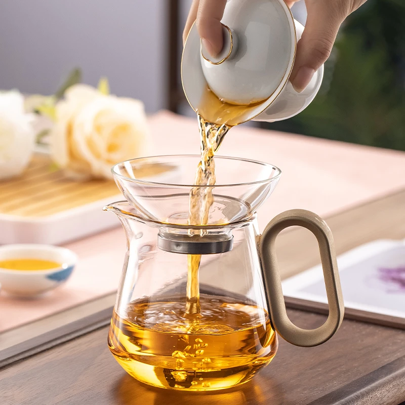 新款玻璃公道杯高档玻璃过滤茶叶分茶器高端茶漏耐高温高硼硅茶具