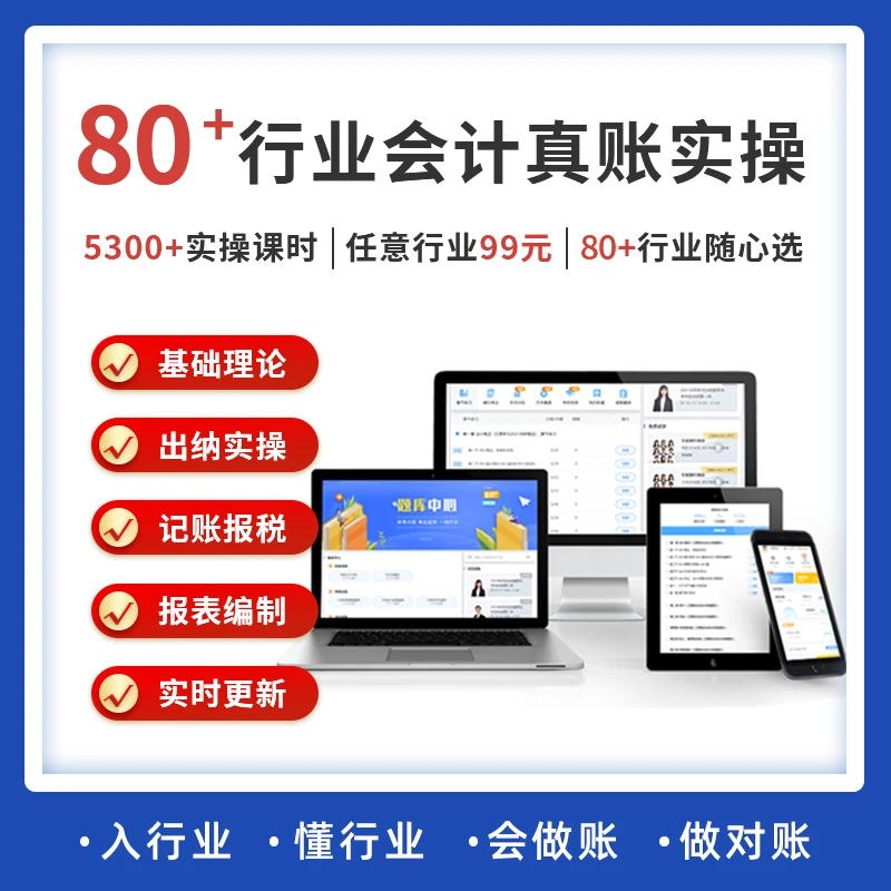会计行业实操账+实战系统（任选行业账）