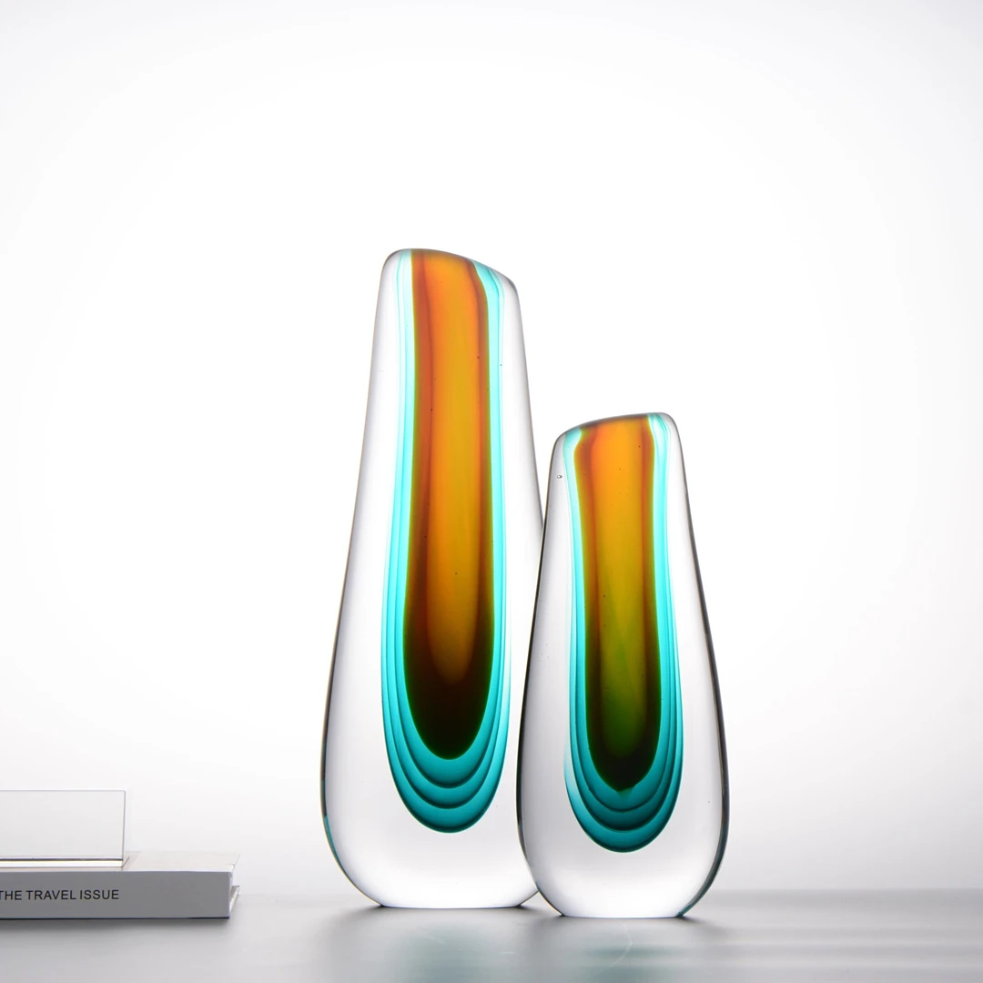 【品一轩家居】新款艺术石纯手工水晶琉璃摆件轻奢艺术摆件