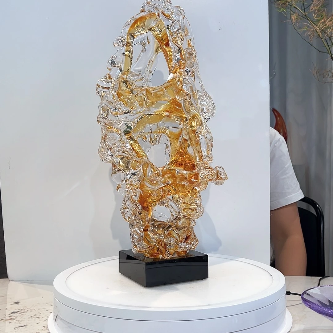 茶盏琉璃水晶太湖石50cm