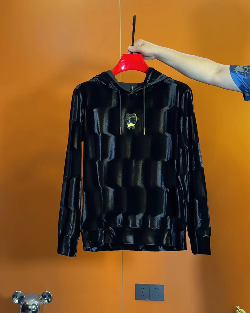 春秋款时尚男士连帽卫衣723轻奢打底潮流设计师款秋季男上衣重工