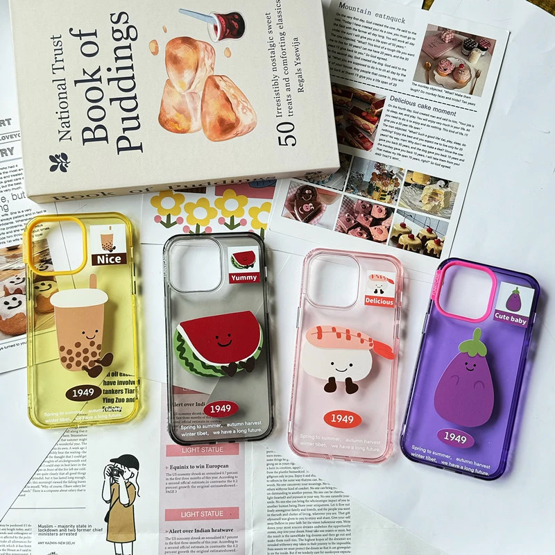 趣味可爱食物卡通薄款适用iphone15proma手机壳苹果14pro防摔小众