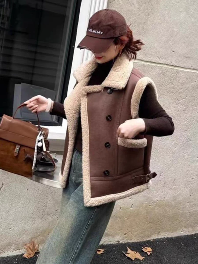 美美推荐杭州高货 720马甲外套2024新款宽松皮毛一体