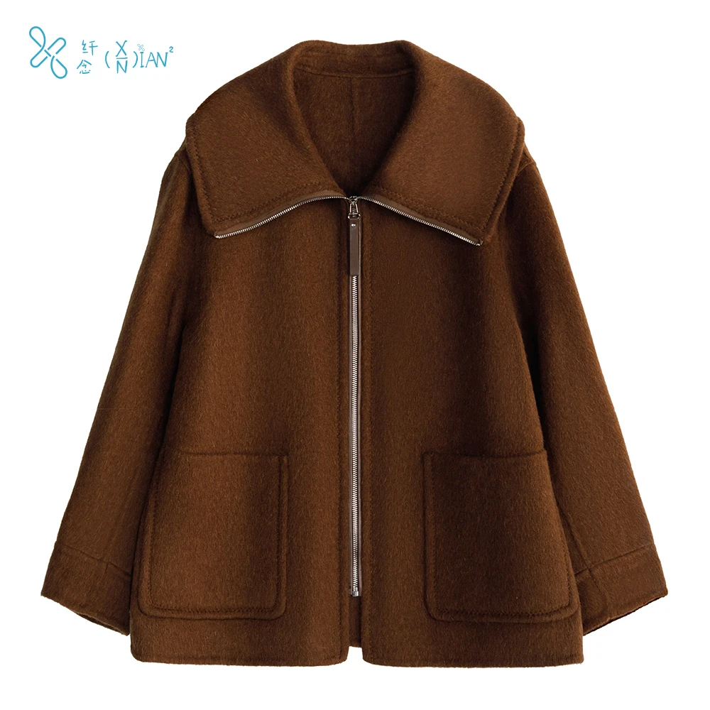 【奢香夫人】纤念2024秋冬新品女装毛呢外套4522