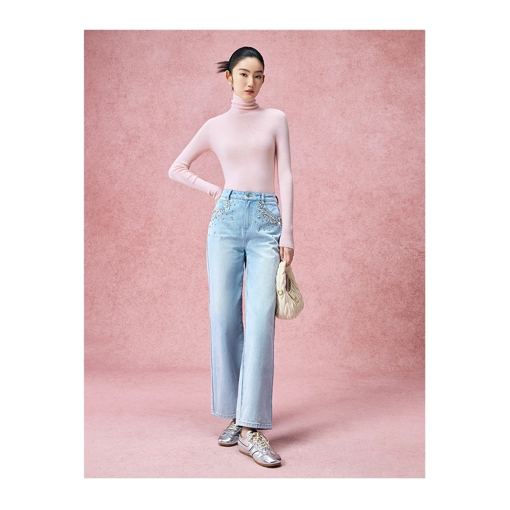 【彭彭echo专属】Mandy ZhangBIELLA120s可水洗18针无缝打底针织衫