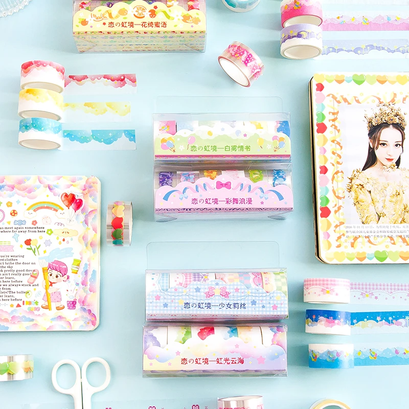 6套36卷造景花边胶带恋の虹境装饰胶带组合