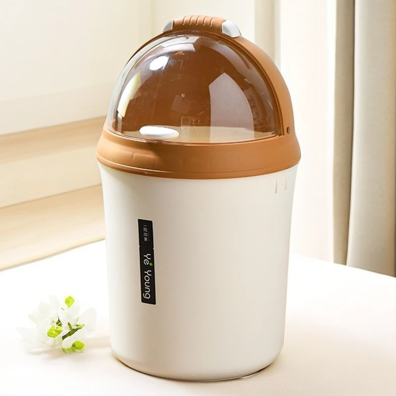 卧室带盖厨房垃圾桶翻盖太空舱简约客厅防臭垃圾收纳盒轻奢垃圾桶