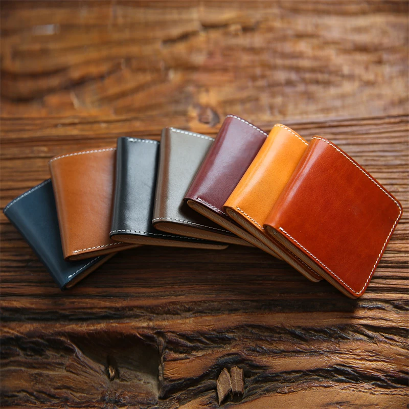 手工复古植鞣钱包男短款头层牛皮男士真皮简约钱夹学生男式皮夹子