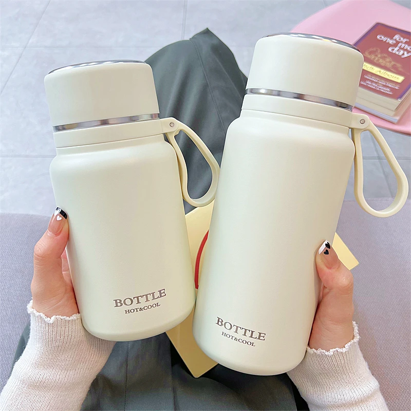 简约大容量316保温杯男高颜值泡茶水杯女生办公室带盖不锈钢杯子