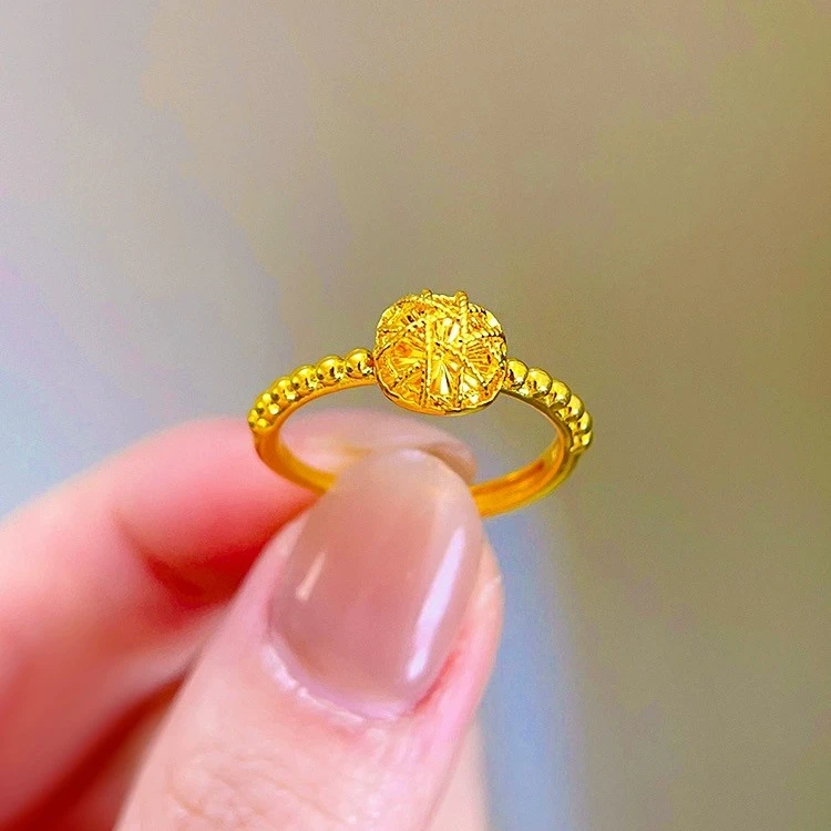 铜合金戒指 轻奢超闪拉丝小方糖戒指女轻奢高级感时尚食指戒气质