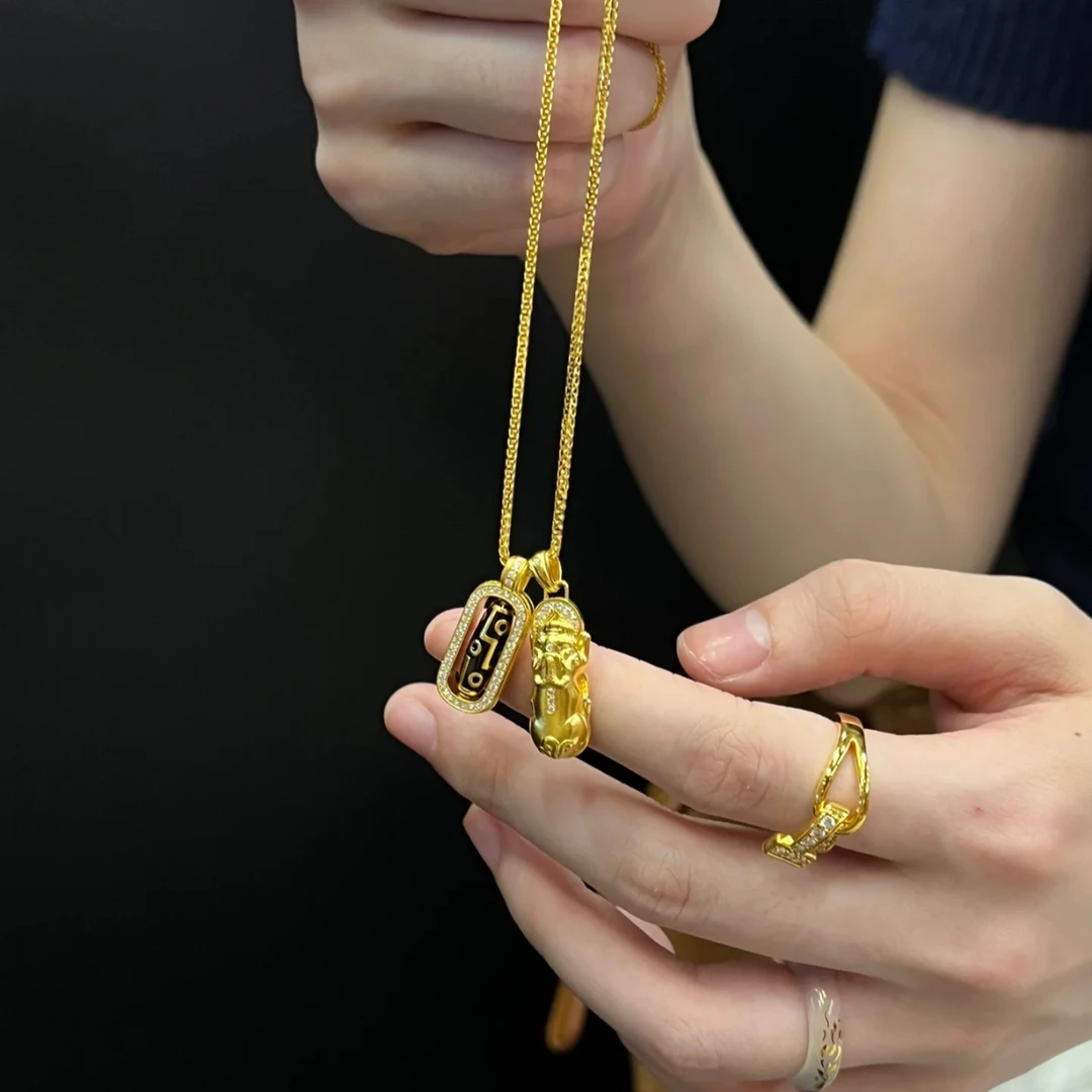 铜合金项链 新中式国风金刚珠貔貅吊坠项链女复古高级