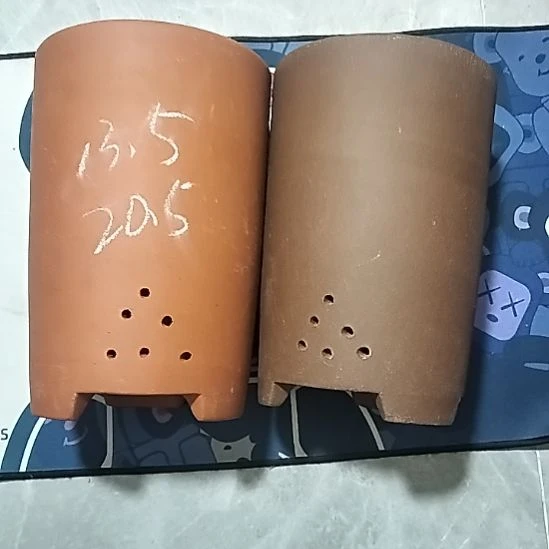 紫砂20CM（含）-50CM（不含）红泥紫泥大笔筒两个微瑕