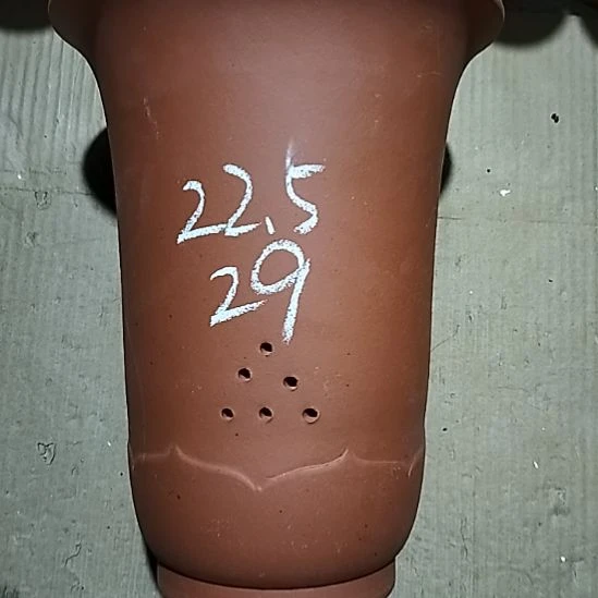 紫砂20CM（含）-50CM（不含）红泥莲花金钟微瑕一个