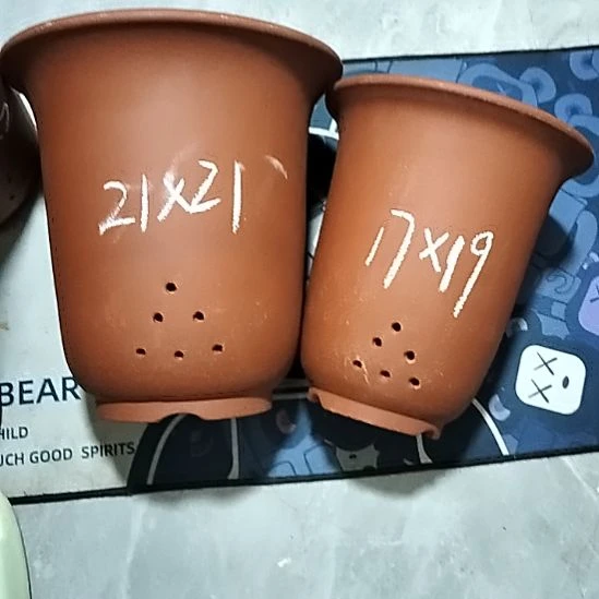 紫砂20CM(含)-50CM(不含)红泥金钟套盆微瑕
