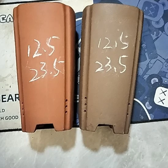 紫砂20CM（含）-50CM（不含）红泥紫泥四方签筒两个微瑕