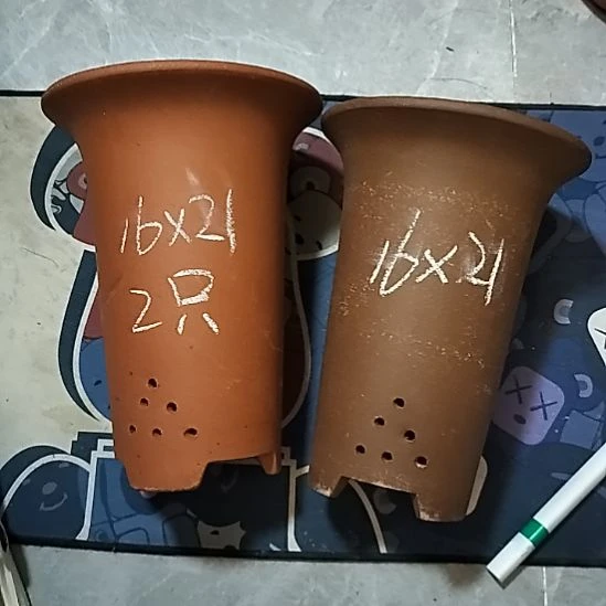 紫砂20CM（含）-50CM（不含）红泥紫泥小号兰花两个微瑕