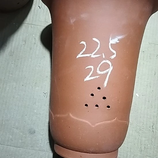 紫砂20CM（含）-50CM（不含）红泥莲花金钟微瑕一个