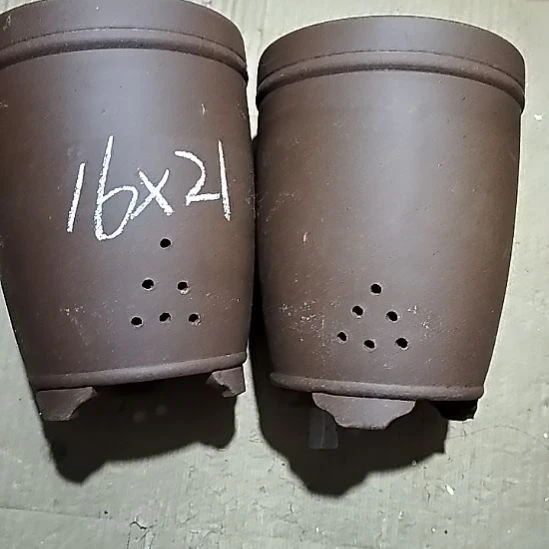 紫砂20CM(含)-50CM(不含)三线紫泥两个微瑕