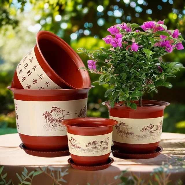耐摔加厚花盆塑料透气时尚优质环保立体耐用加宽美观无毒复古园艺