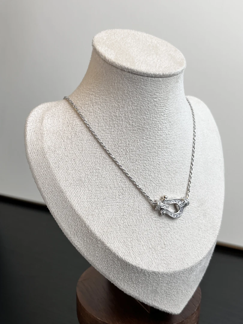 ANNA ZUCKERMAN 坠链均925银合成锆石 时尚百搭简约马蹄项链SY-27