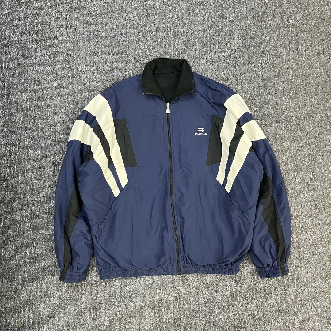 Balenciaga/巴黎世家 双面刺绣摇粒绒条纹外套 m码/99新/YZ000946