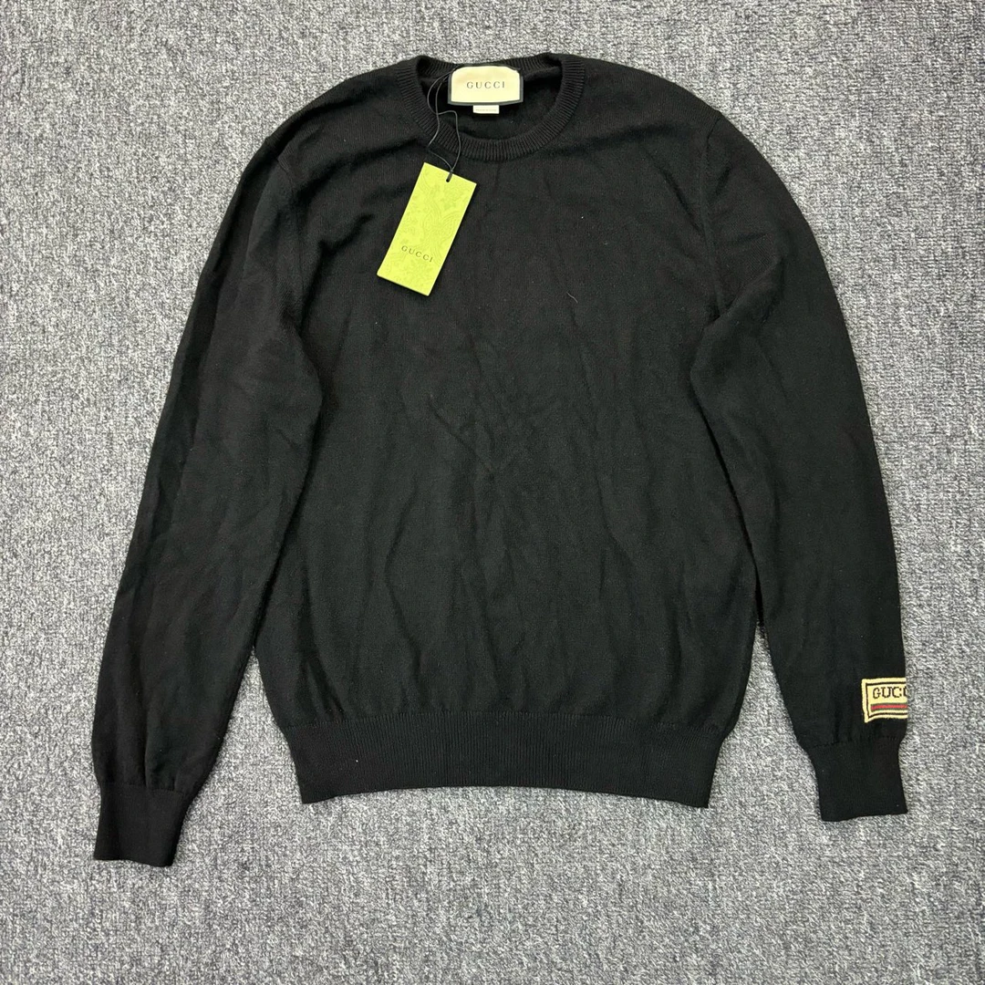 Gucci/古驰 圆领袖口logo毛衣m码 xl码全新带吊YZ001238 YZ001239