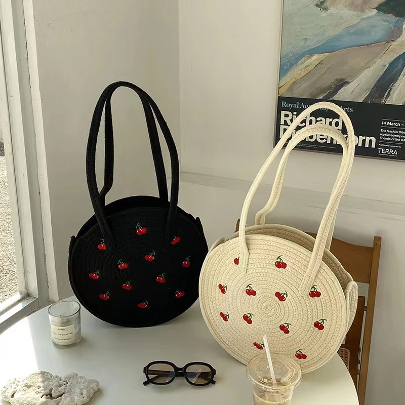 韩国草编包大容量小众休闲时尚单肩斜跨包