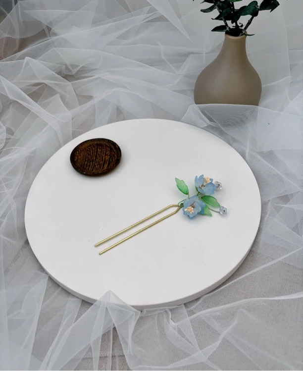 【蓝玉】HF1166R流云汉唐 古风汉服头饰配饰发钗超仙百搭