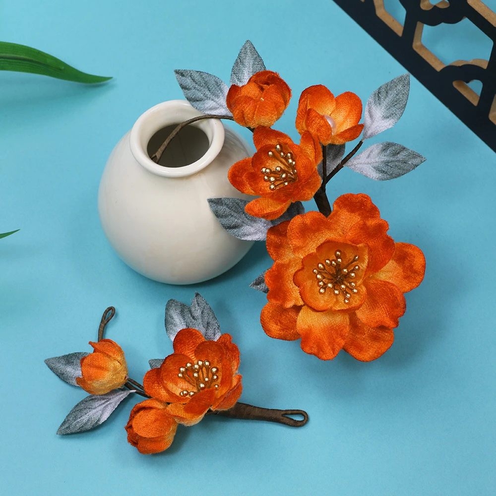 HF2447新款古风原创手工制作仿绒花软簪汉服发饰妆造配饰汉服头饰