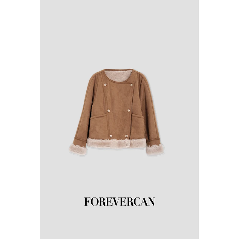 FOREVERCAN“波利尼西亚”复古感客定100美丽诺羊毛外套CANSC18095