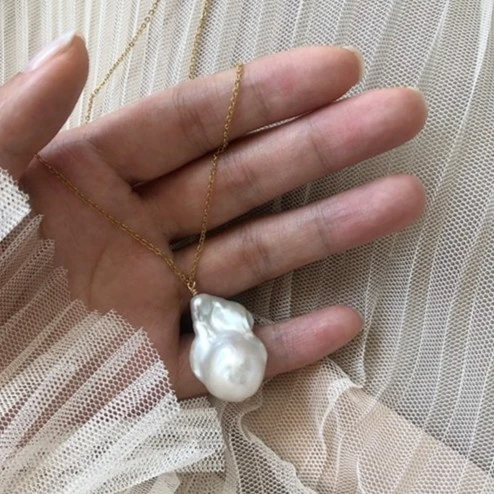 傲雪 铜合金项链 大自然巴洛异形珠项链复古气质简约宫廷风9020