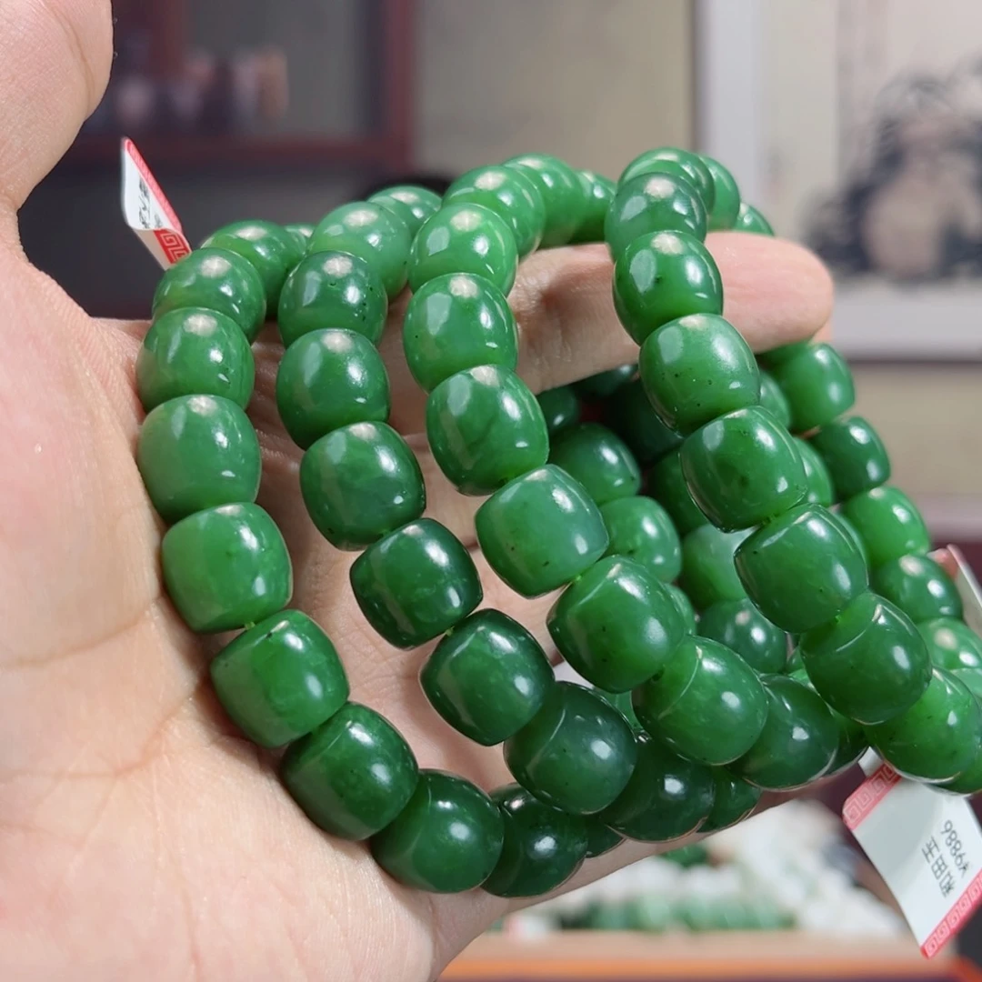 和田玉手串未镶嵌手串俄五号矿碧玉多样性拍一发一12