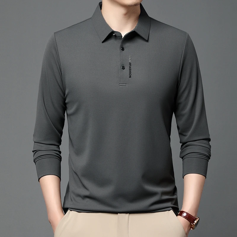 培蒙宽松商务男款男士polo衫男款polo男装休闲长袖