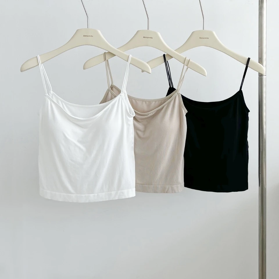 喜樂   2024细带美背背心秋季女装经典时尚百搭纯色简约宽松打底
