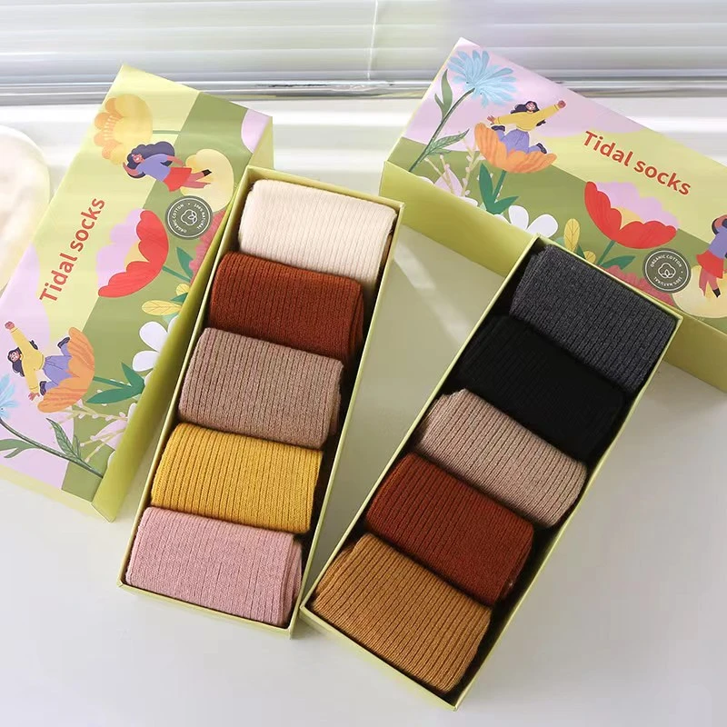 【宠粉福利】冬季5双装羊毛袜-双针织礼盒精品袜-纯色时尚百搭