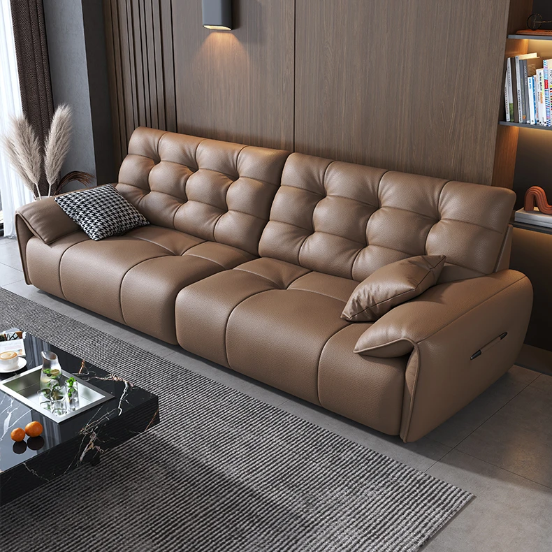 意式极简真皮沙发客厅高端直排头层牛皮沙发大象耳朵云朵沙发皮艺