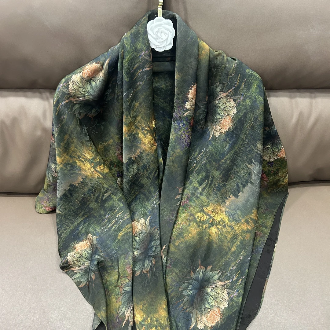 K(绿扣) xys-444 【莲幽】龙宫段  暗纹提花  镂空 丝巾140*140