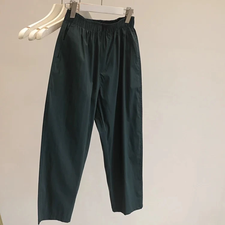 【高级纯色休闲裤】松紧腰九分哈伦显瘦遮肉哈伦裤-苋 15562(99637)