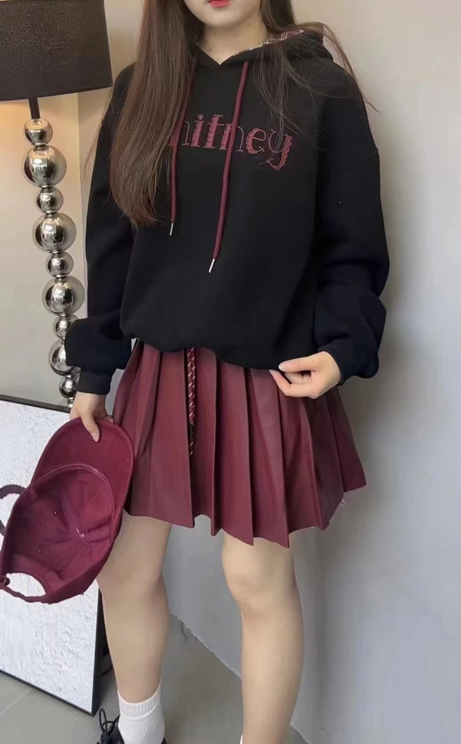 【暖绒连帽卫衣】刺绣高定减龄休闲连帽卫衣-苋 16092(7348)