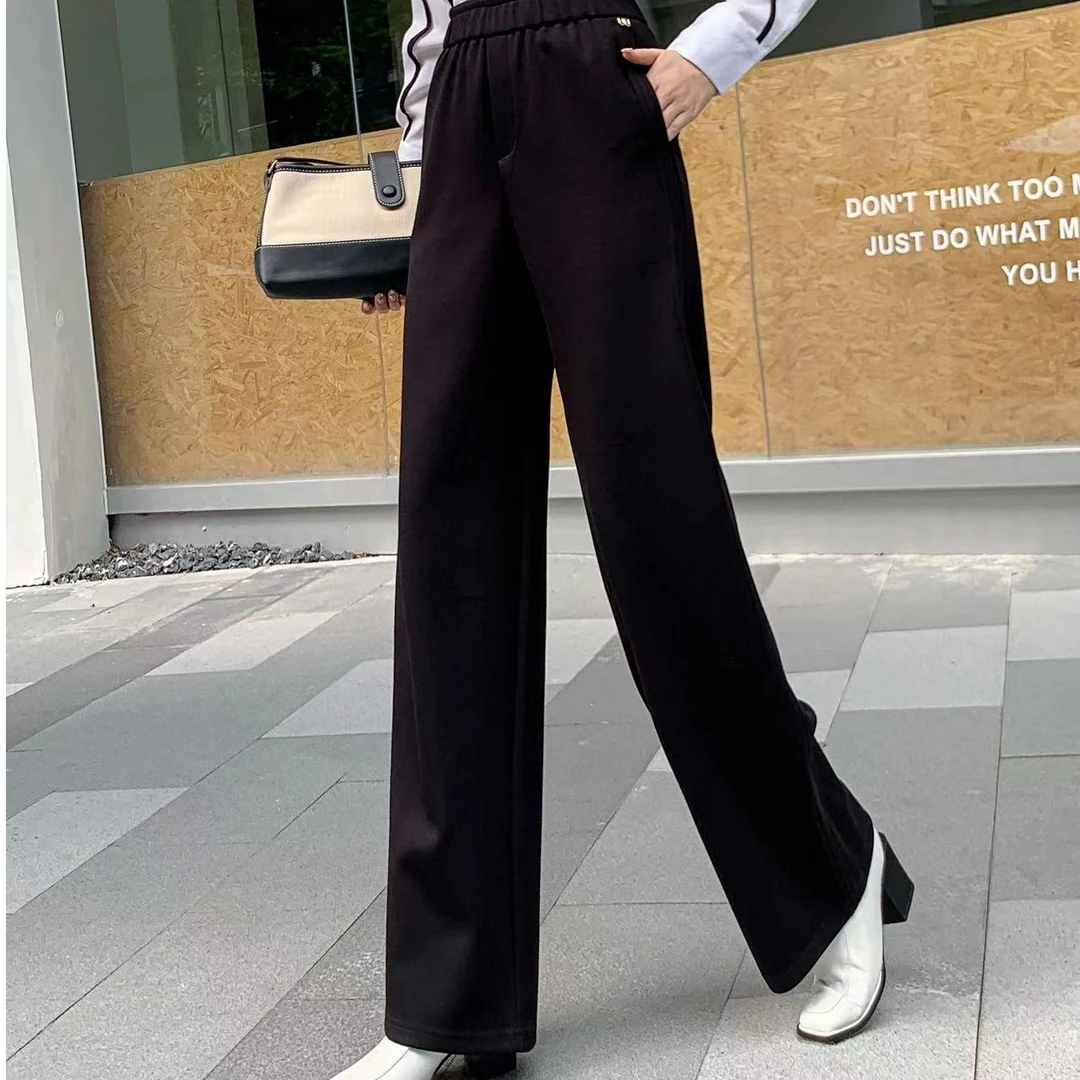 【垂感十足拖地裤】绵羊毛再生纤维春秋显瘦拖地裤-苋 15560(2695)