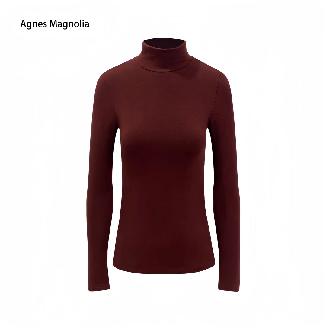 Agnes Magnolia 软糯洋气无骨感精纺超细面料打底针织衫