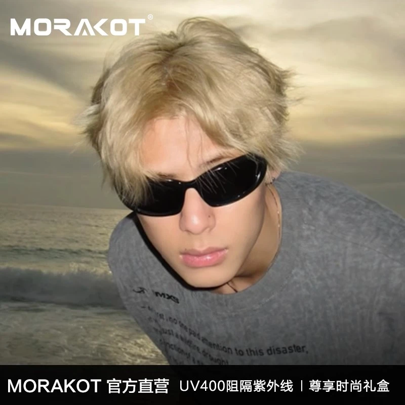 2024新款未来感赛博朋克猫眼弧形发箍墨镜男款Y2K千禧风太阳镜女