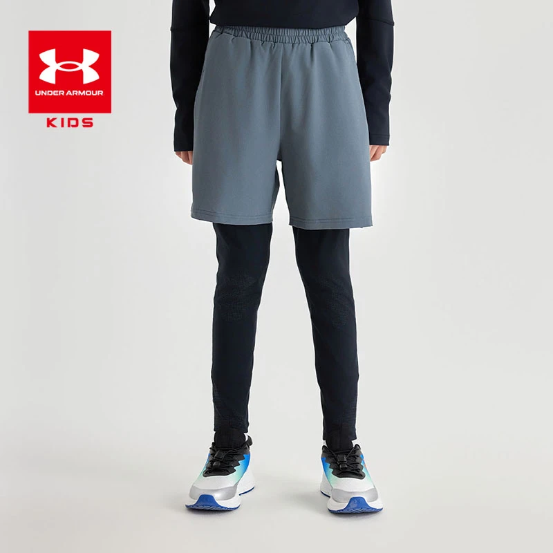 安德玛夏季男大童运动户外长裤透气速干二合一弹力长裤243123159