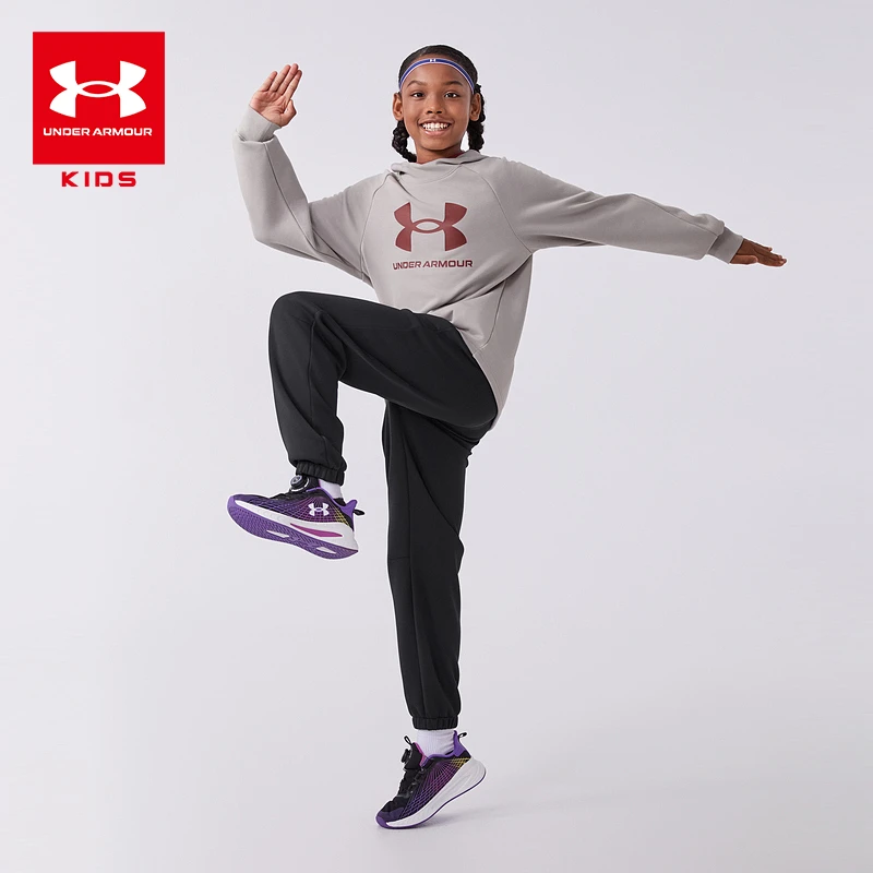 安德玛童装男女童秋冬加厚长袖卫衣透气套头休闲服244103109