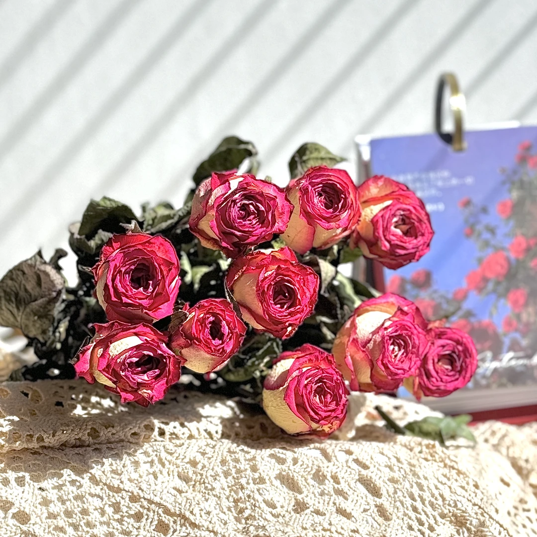 真花玫瑰干花相框材料家居装饰软装插花拍照道具文艺风插花摆件