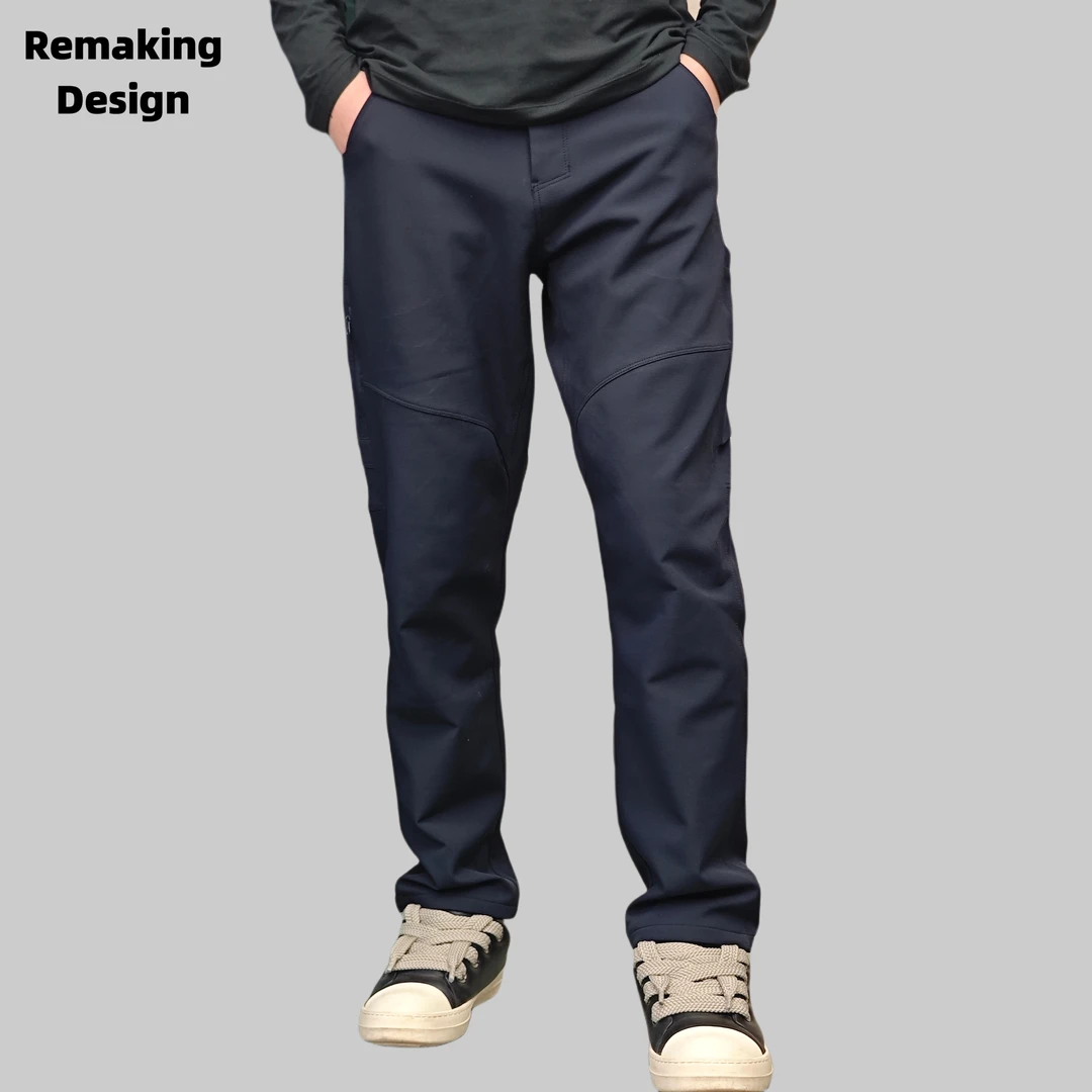 ReMake  cronin裤格纹加绒加厚保暖三防男士通勤冲锋裤