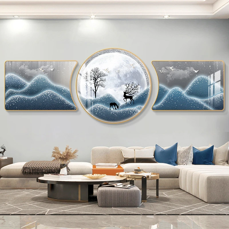 阪画屋客厅装饰画新款高级壁画现代轻奢大气墙面画沙发背景墙挂画