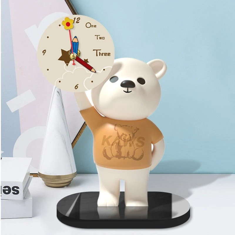 阪画屋2【木子】创意花朵钟表摆件喷绘桌摆画简约轻奢学生课桌书房