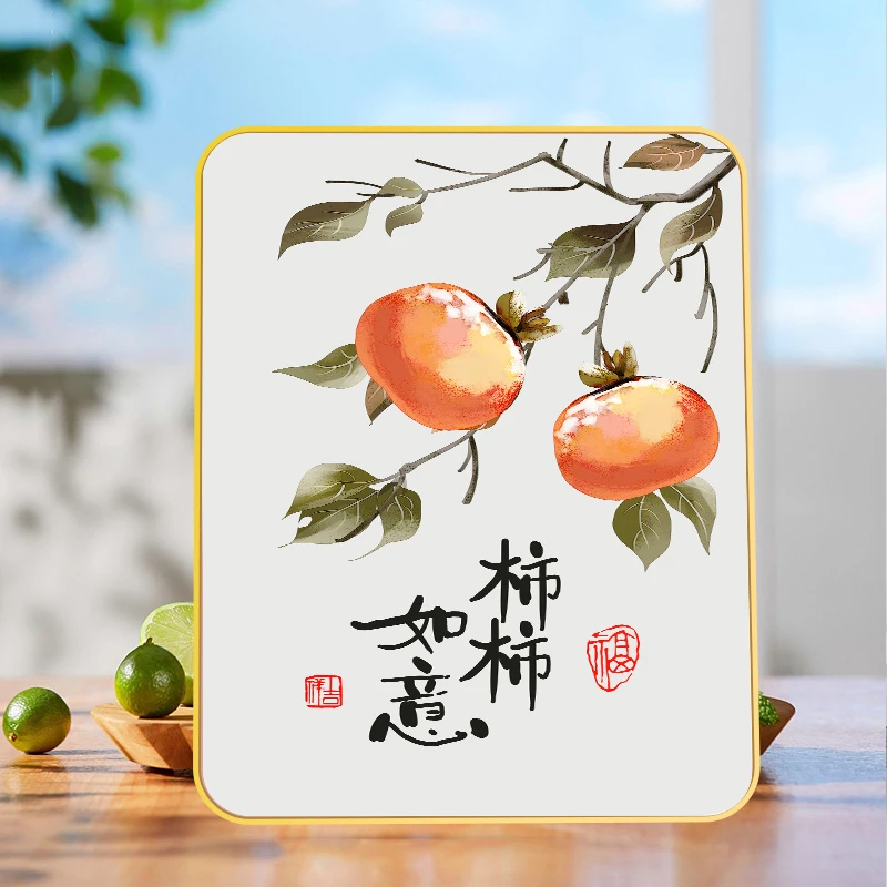 阪画屋现代简约桌面潮流摆台网红创意摆件柿柿如意装饰画【商城】